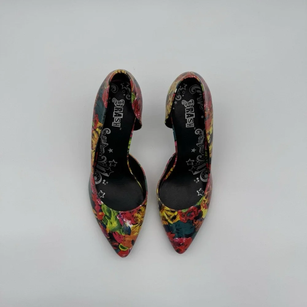 BRASH Karah D'orsay Stiletto Floral Heels Women US sz 7.5 Multicolor Pointy Toes